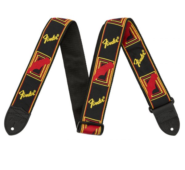 Fender 2″ Monogrammed Strap Black -Yellow -Red