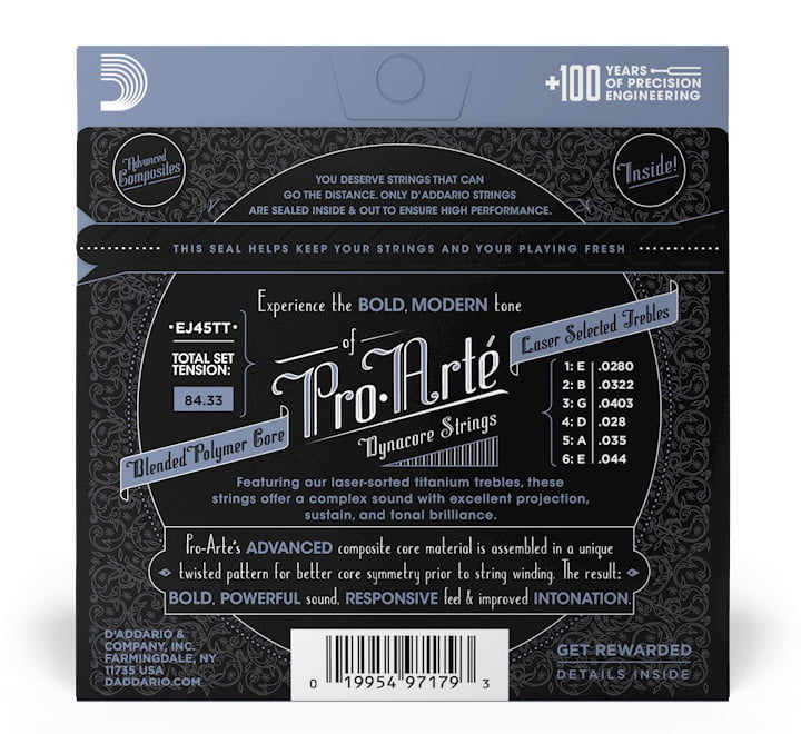 D’Addario EJ45TT Pro-Arté Dynacore Back