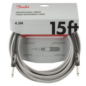 Fender Professional 15′ Instrument Cable White Tweed