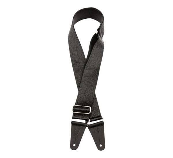 Fender 2 Tooled Leather Strap BLK Front