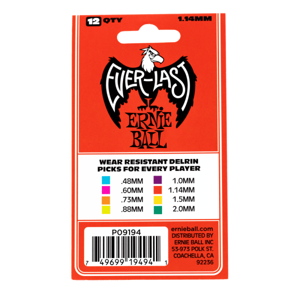 Ernie Ball 9194 Plettri Everlast Red 1.14 - immagine 2
