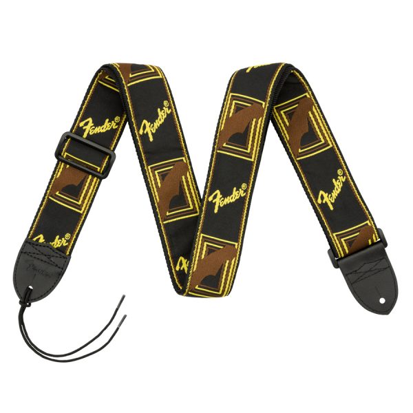 Fender 2 Monogrammed Strap Black - Yellow - Brown