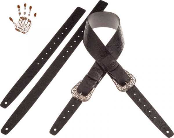 Magrabò Twin Buckle TC Embossed Flores Nero 7 cm