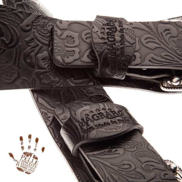 Magrabò Twin Buckle TC Embossed Flores Nero 7 cm - immagine 6