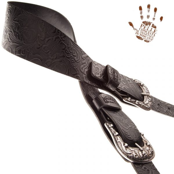 Magrabò Twin Buckle TC Embossed Flores Nero 7 cm - immagine 2