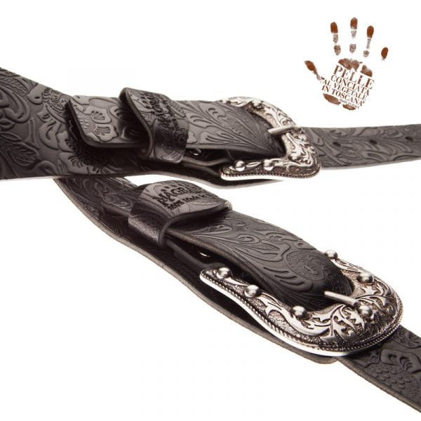 Magrabò Twin Buckle TC Embossed Flores Nero 7 cm - immagine 4