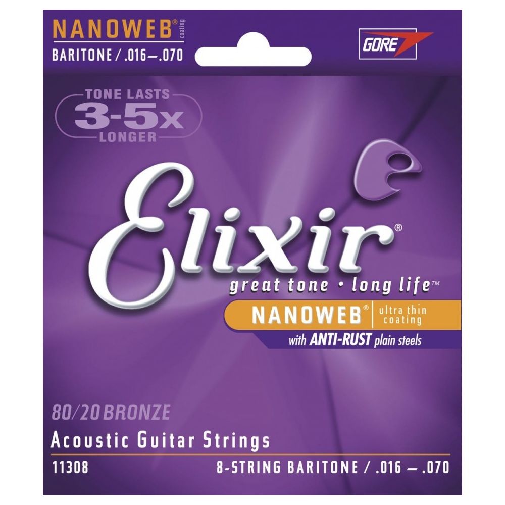 Elixir 11308 Nanoweb Baritone Acoustic Bronze