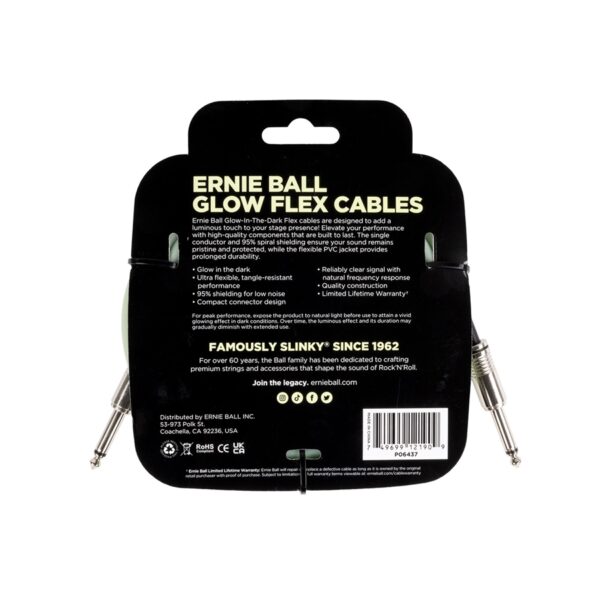 Ernie Ball 6437 Flex Cable Glow In The Dark 6M - immagine 2